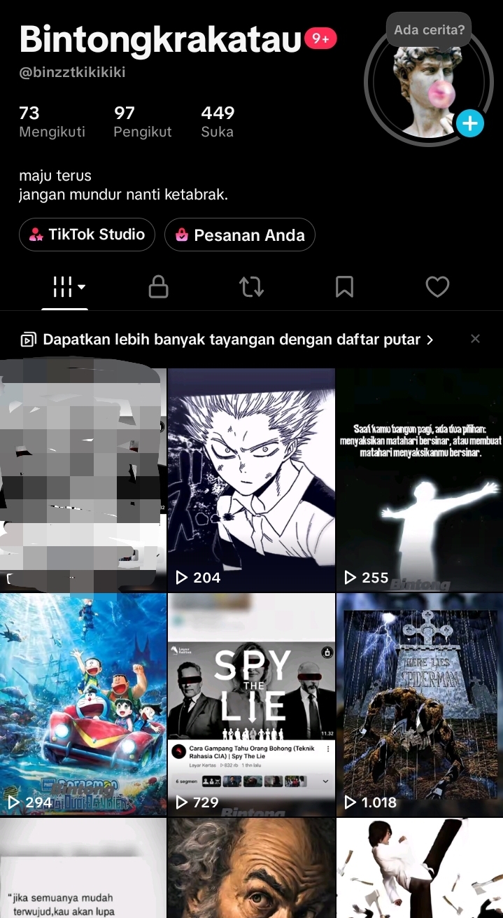 Akun TikTok binzztkikikiki